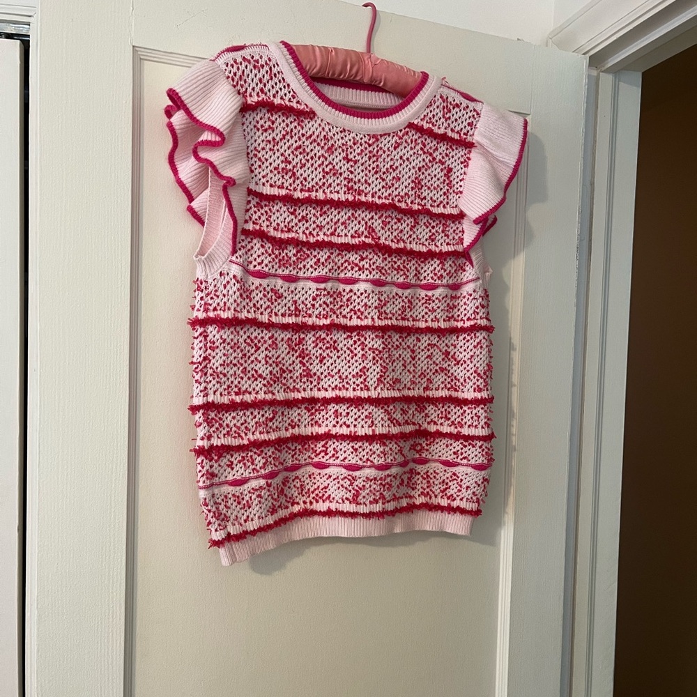 Pink Sweater Top with Open Back